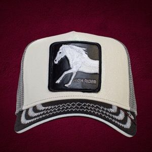 Goorin Bros The Farm Animal Trucker High Rider “Bumpy Ride” White Snapback Horse